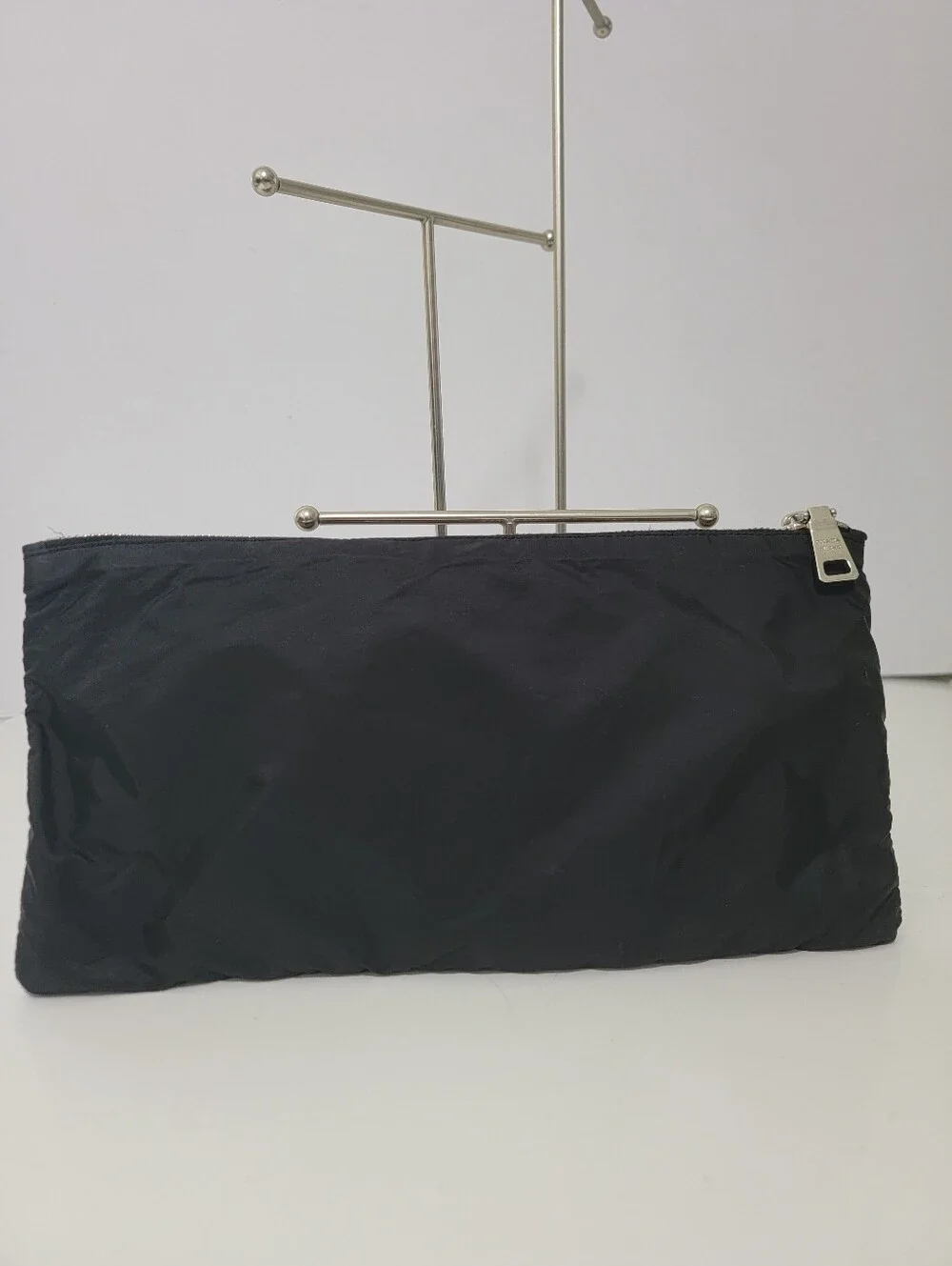 Prada Black Tessuto Nylon Zip Cosmetic Pouch